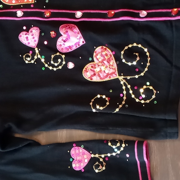 Bobbie Bell Heart Embellishment Cardigan w Heart Buttons and Pin XL - Picture 2 of 8